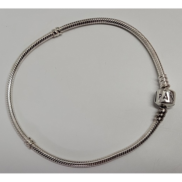 Pandora 925 ALE Sterling Silver Bracelet w/ Barrel Snap Clasp 9" - Picture 1 of 5